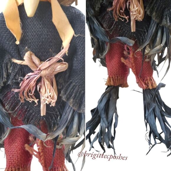 FALL THANKSGIVING HALLOWEEN 14" in. if Sitting, Scarecrow Straw Doll - Picture 10 of 11